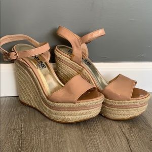 Open toe rope wedges